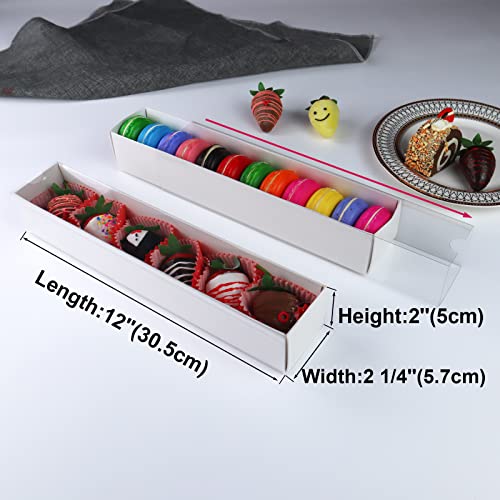 20Pack 12x2¼x2 Inches Clear Chocolate Covered Strawberries Boxes for 6, Macaron boxes for 12, Truffle Boxes Cocoa Bombs Cookies boxes