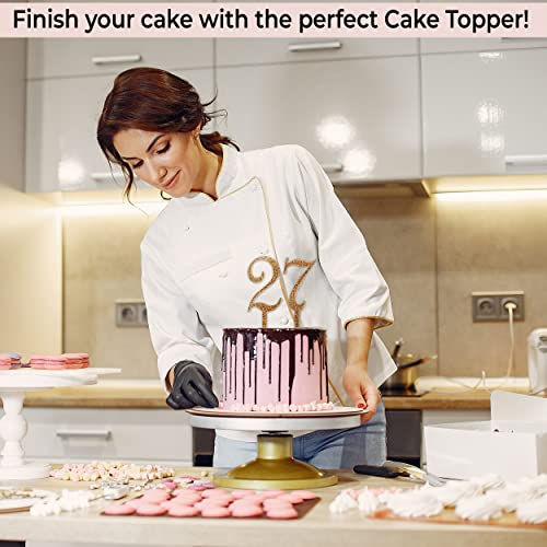 10 PCS Gold Acrylic Cake Topper Numbers - Large Number Cake Topper, Birthday Cake Decorations for All Ages - Happy Birthday Cake Toppers for Men and Women, Cake Toppers from 1st Birthday to 100+
