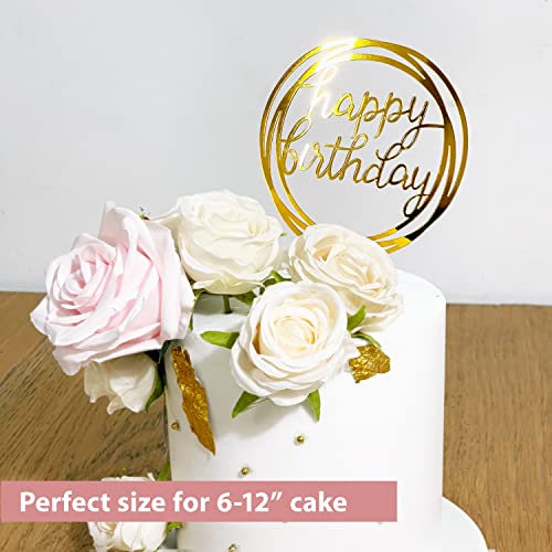 6-Pack Gold Birthday Cake Topper Set, Double-Sided Glitter, Acrylic Ha –  Honie Bee's