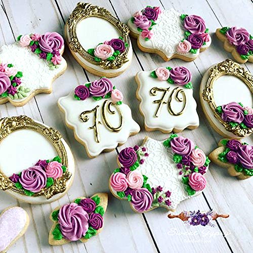 Set of 3 Vintage Frame Cupcake Fondant Mold Baroque Style Fondant Silicone Mold for Sugarcraft Cupcake Topper Jewelry Polymer Clay Crafting Projects